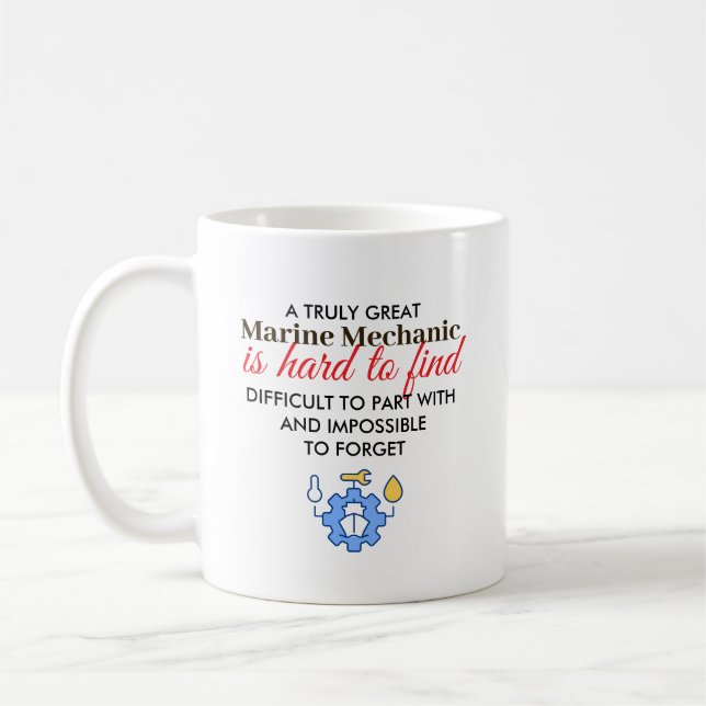 Stor Marin Mekaniker Personlig Namnpresent Kaffemugg (Vänster)