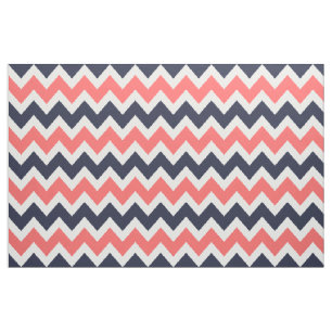 Stor marin och korallad, modern Chevron Tyg