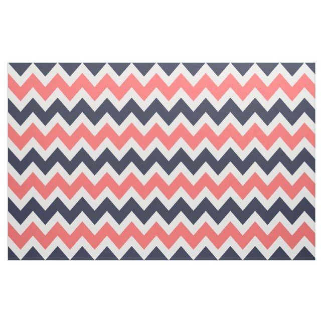 Stor  marin och korallad, modern Chevron Tyg (Yard)