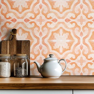 Stor  marockansk vattenfärgsorange kakelplatta