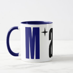 Stor "Mary" Namn, Mörk Royal Blue and Black Stars Mugg