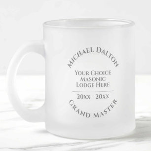 Stor Mästare Masonic Frostad Glas Kaffe Mugg
