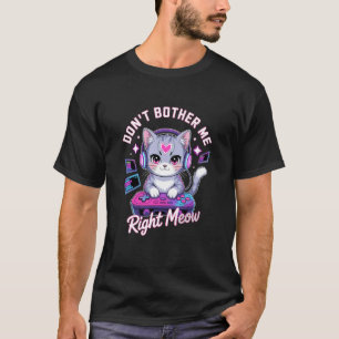 Stör mig inte just nu, dataspelare och katt t shirt