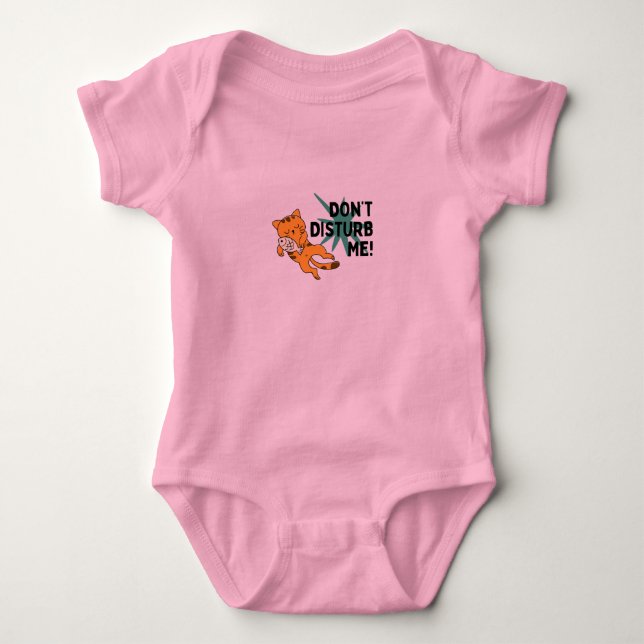 Stör Mig Inte Rolig Katt Bebis Bodysuit  T Shirt (Framsida)
