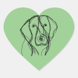 Stor, minimalistisk Hund-hjärtetikett Hjärtformat Klistermärke