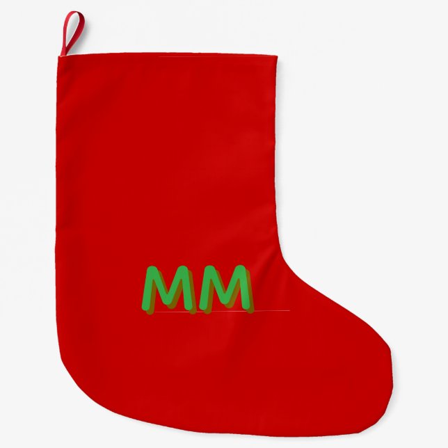 Stor MM-monogram julstrumpa (Framsidan)