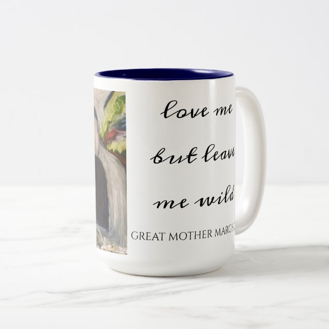 STOR MODER MARS "Älska mig men lämna mig vild" Mug Två-Tonad Mugg (Framsida höger)