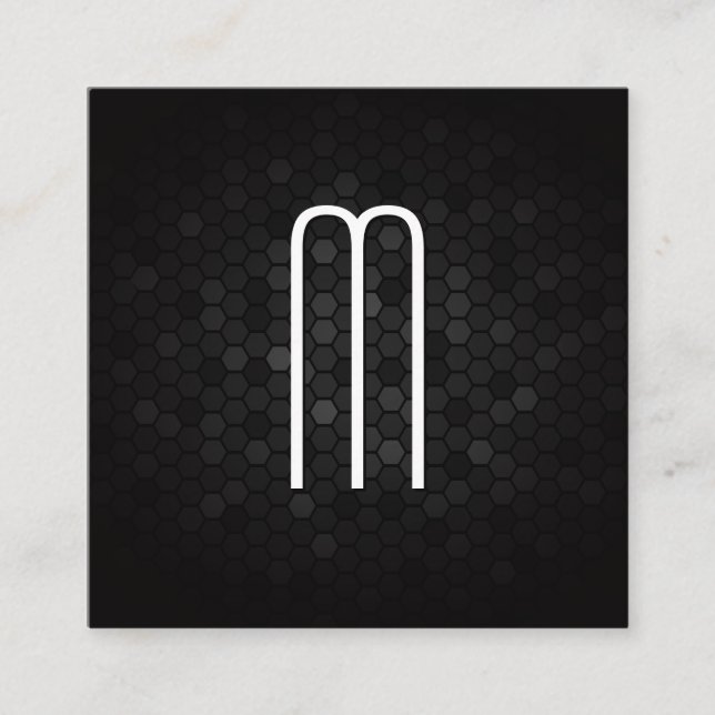 Stor modern Monogram | Geometrisk bakgrund Fyrkantigt Visitkort (Framsida)