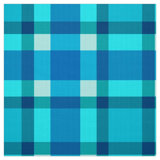 Stor modern pläd, koboltblått, Aqua & turkos Tyg (Provkarta)