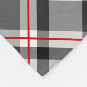 Stor Modern Play, Black, White, Grått och Red Fleecefilt