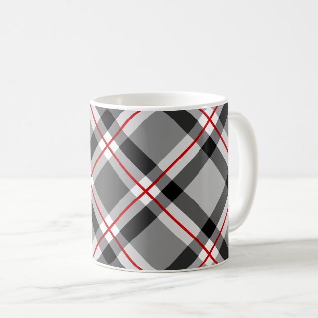 Stor Modern Play, Black, White, Grått och Red Kaffemugg (Framsida höger)