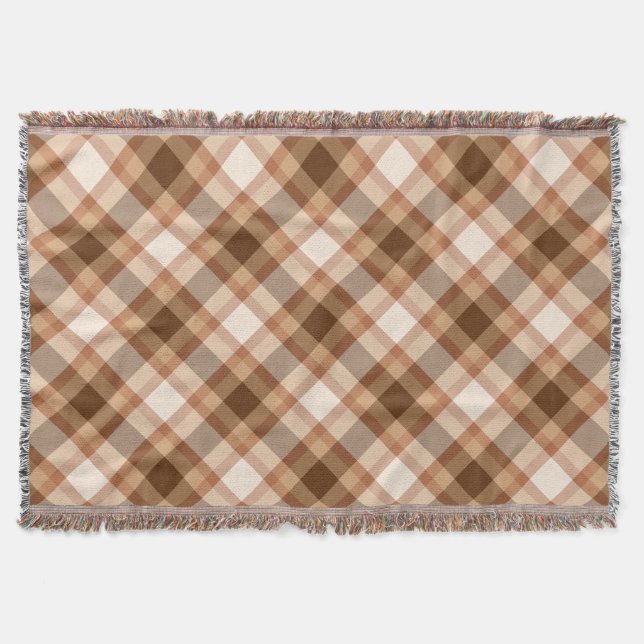 Stor Modern Play, Brown, Beige, Koppar och Tan Filt (Framsidan)