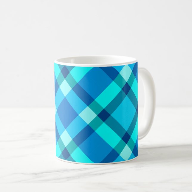 Stor Modern Play, Cobalt Blue, Aqua & Turcouise Kaffemugg (Framsida höger)