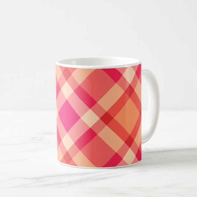 Stor Modern-stift, Orange, koral och Fuchsia-Rosa Kaffemugg (Framsida höger)