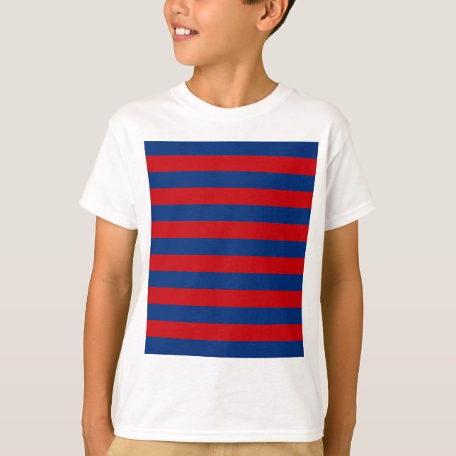 Stor Modern Vibrant Vågrät Rand Decor T-shirt (Framsida)