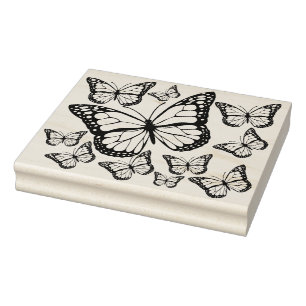 Stor monarch Butterfly Rubber Frimärke Stämpel