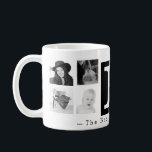 Stor monogram 8 Instagram Photo Collage Kaffemugg<br><div class="desc">Ett stort mittområde med ett fetstilt vitt monogram inledningsvis på svart, med 4 kvadratfoton på vardera sidan. Med en skarp vit bakgrund väljer du valfritt färg om du vill med hjälp av de avancerade anpassningsalternativen. Ladda upp åtta av dina favoritbilder av bilder, oavsett om det är en självklarhet, vänner och...</div>