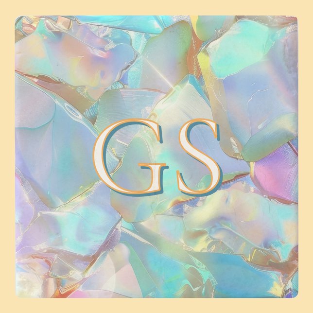 Stor Monogram eller Namn på Opal Stenunderlägg (Skapare uppladdad)