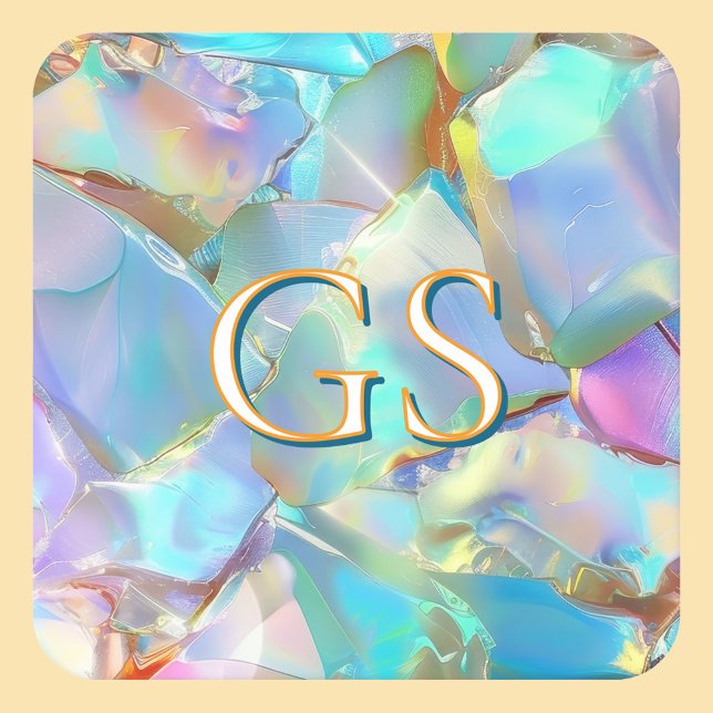 Stor Monogram eller Namn på Opal Underlägg Papper Kvadrat (Skapare uppladdad)