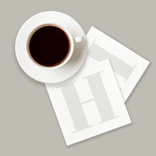 Stor monogram initial Neutralt Light Grått Pappersservett