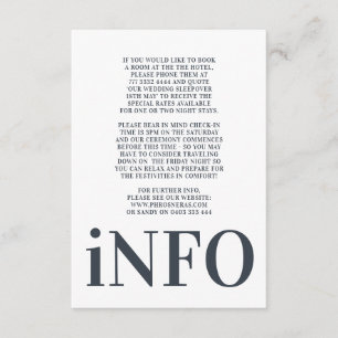 Stor Monogram Modern Fet Enkel Bröllop Tilläggskort