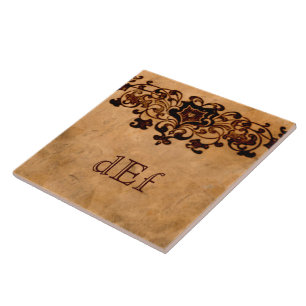 ・ Stor ・ Monogrampanel för Elegant Kakelplatta