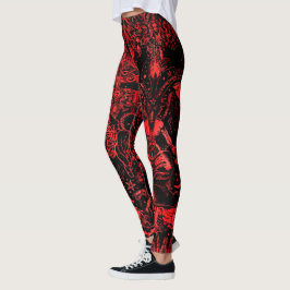 Stor Mönster Red Victorian Gothic Baphomet Leggings