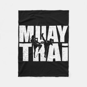 Stor Muay Thai-design Mma-utövare Tränar Kickbo Fleecefilt