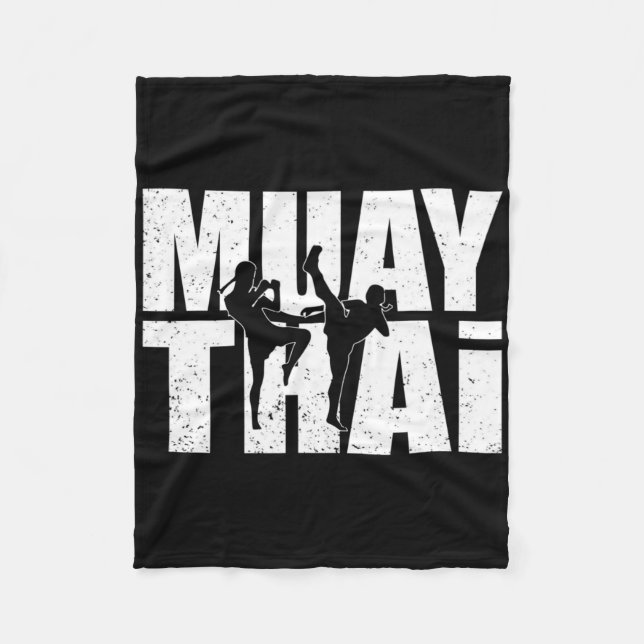 Stor Muay Thai-design Mma-utövare Tränar Kickbo Fleecefilt (Framsidan)