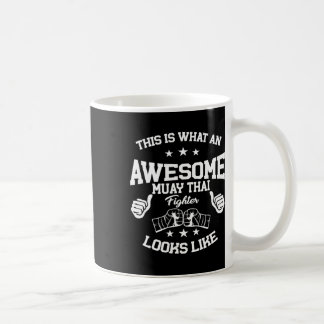 Stor Muay Thai Fighter Present Kickboxning Kampspo Kaffemugg
