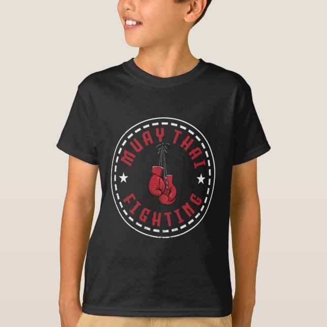 Stor Muay Thai-kampdesign Kickboxare Mma Trai T Shirt (Framsida)