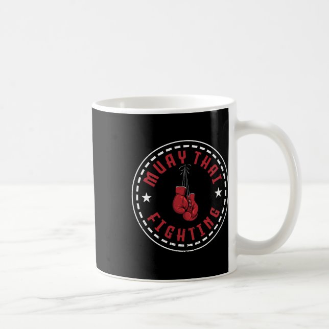 Stor Muay Thai-kampdesign Kickboxare Mma-tränare Kaffemugg (Höger)