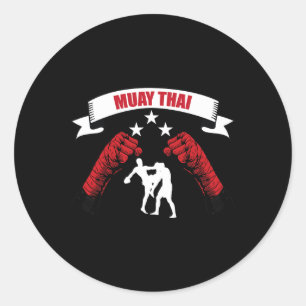 Stor Muay Thai-kampfdesign Mma-tränings spark Runt Klistermärke