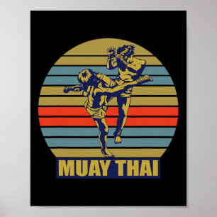 Stor Muay Thai Kickboxning Martial Artist Thailand Poster