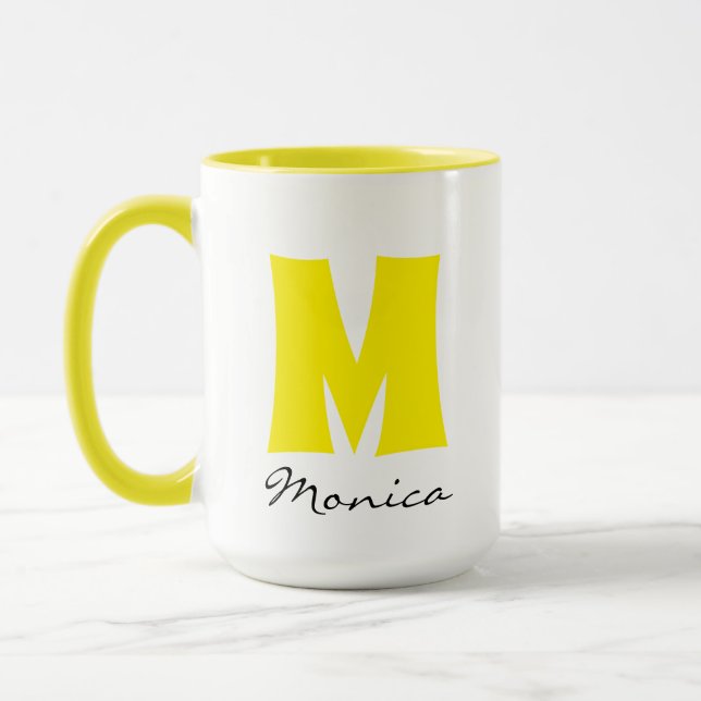 Stor mugg | Enorm mugg | Anpassad namnmonogram med (Vänster)