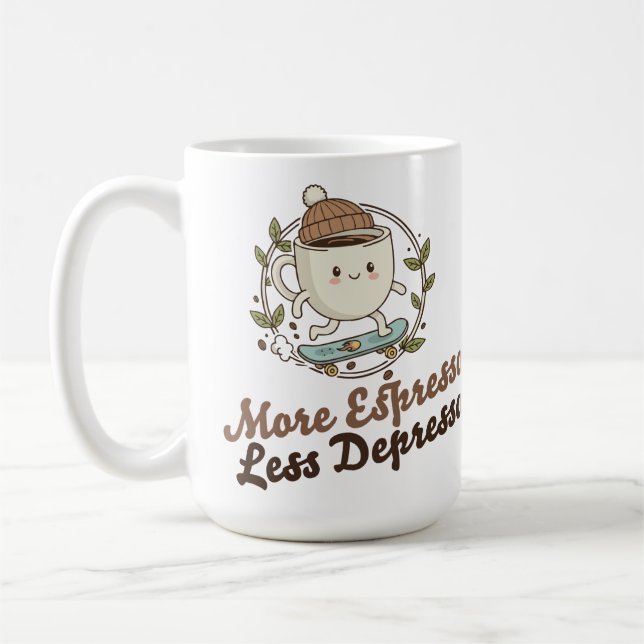 Stor mugg - Mer espresso. Mindre depresso. (Vänster)