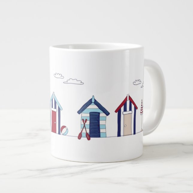 Stor mugg - Strandstugor Jumbo Mugg (Framsida höger)