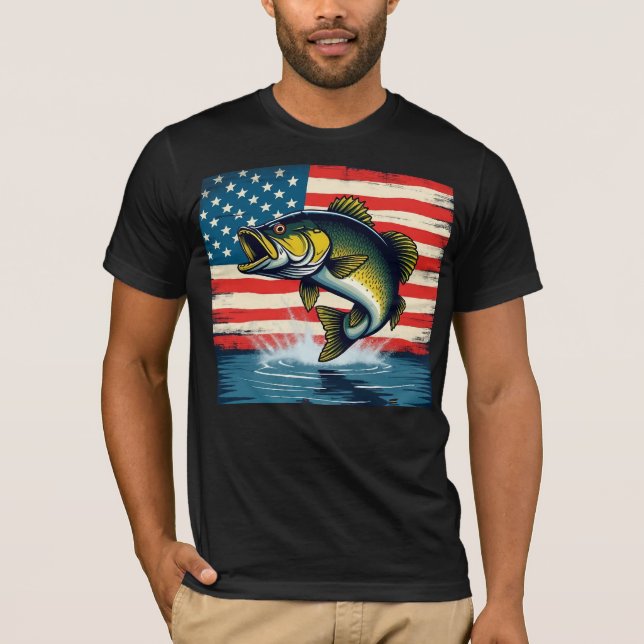 Stor mun- och stötskjorta i USA flagga T Shirt (Framsida)