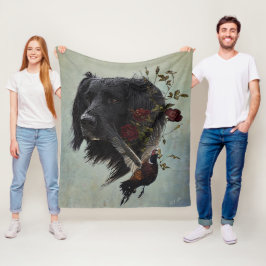 Stor Munsterlander med fasasant Fleecefilt