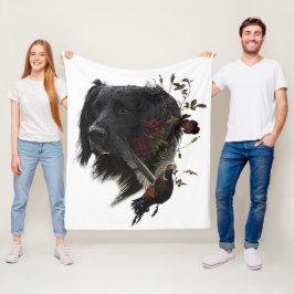 Stor Munsterlander med fasasant Fleecefilt