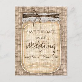 Stor murarvas & jutesnöre rustik Spara datum Meddelande Vykort