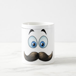 stor mustasch kaffemugg