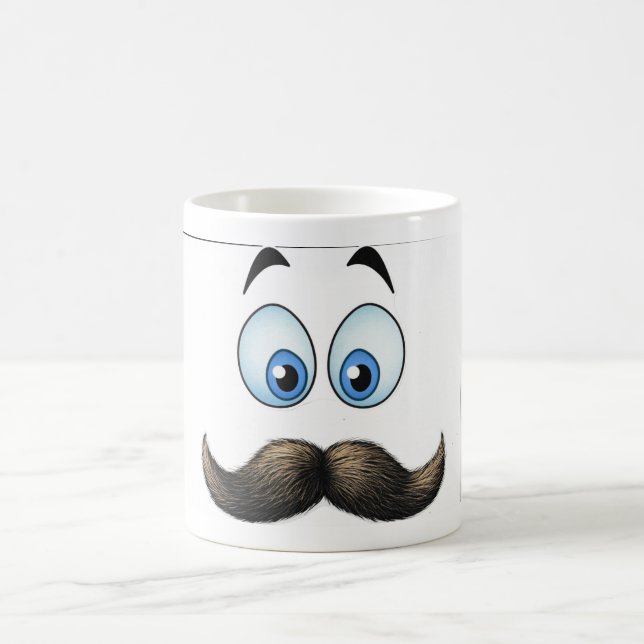 stor mustasch kaffemugg (Center)
