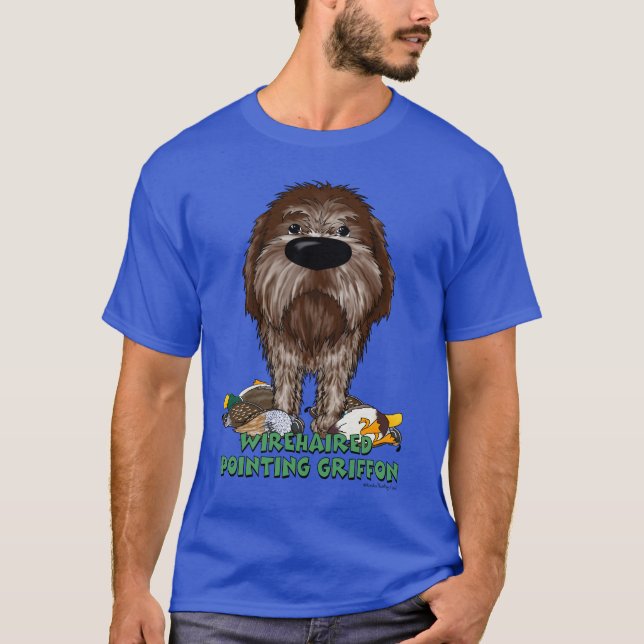 Stor näsa Wirehaired peka Griffon T Shirt (Framsida)