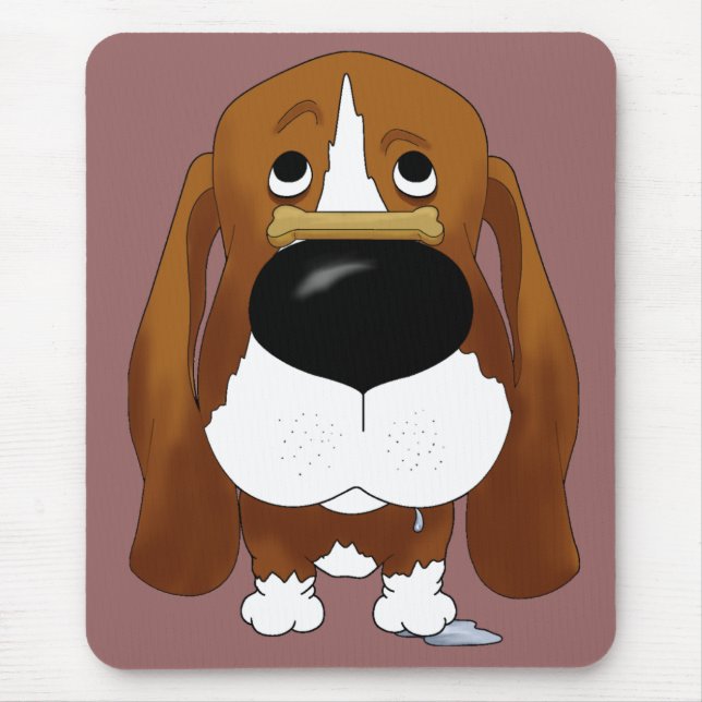 Stor näsBassethund Mousepad Musmatta (Framsidan)