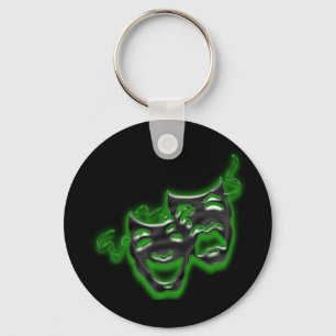 Stor neongrönt maskerar Keychain Nyckelring