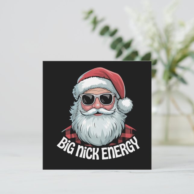Stor Nick Energi Roliga Santa Solglasögon Jul  Julkort (Stående Fram)