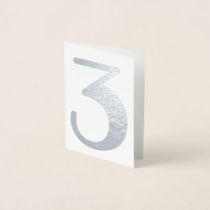 Stor nummerbröllop Modern Silver Folierat Kort