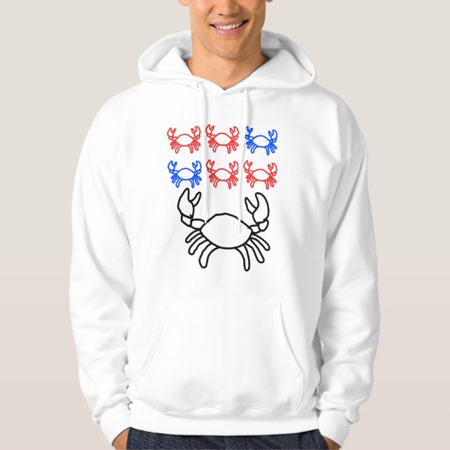 Stor och Liten Krabbskiss Hoodie (Framsida)