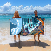 Stor och mjuk färgstark Sonoma Kusten Beach Towel